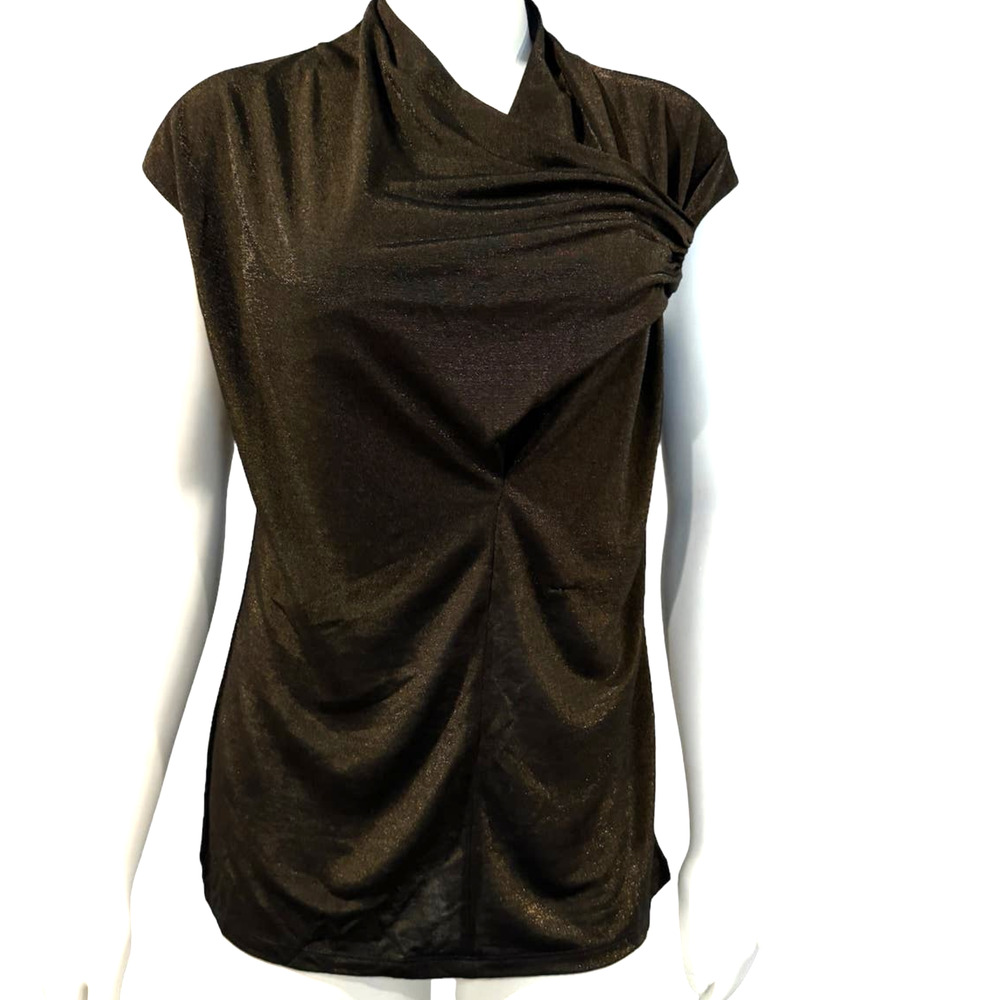 Ann Taylor brown cap sleeve‎ top M NWT